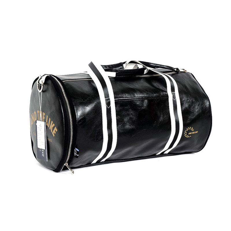 Pu Leather Shoulder Travel Bag Gym Bag Men Fitness Women Portable Training Bag Traveling Handbag Striped Sac De Sports Bags