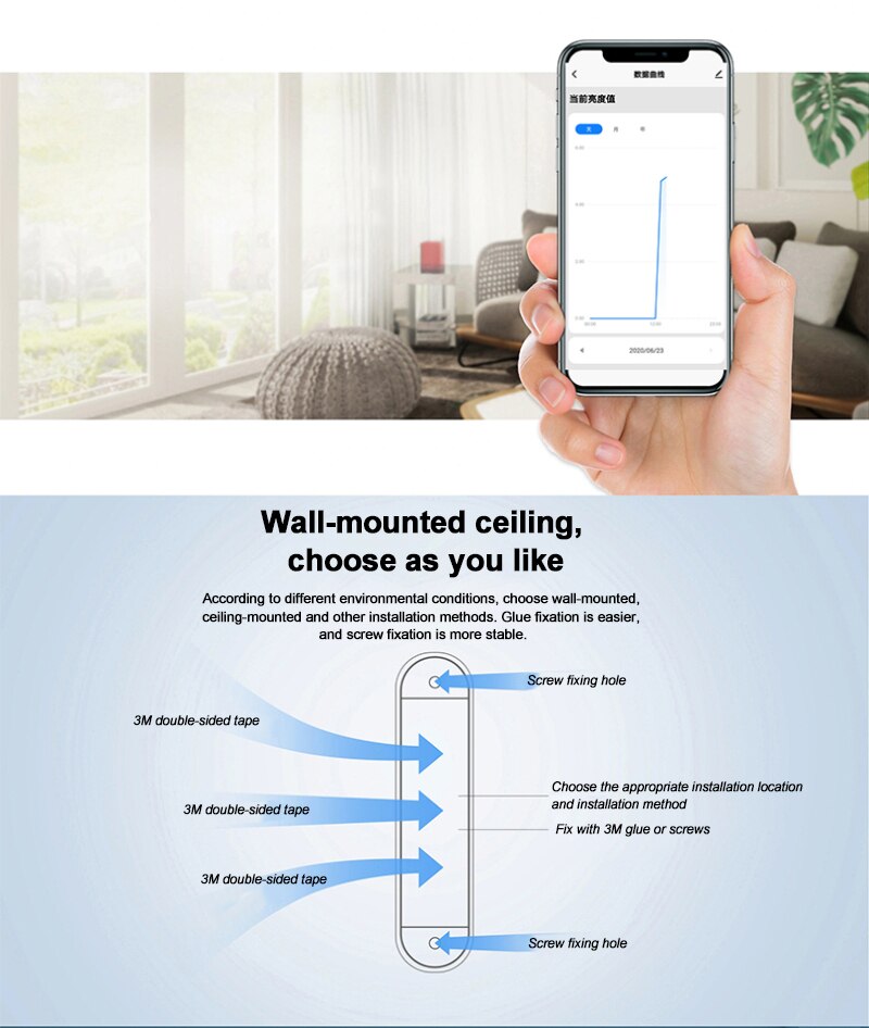TUYA Zigbee-Sensor de luz inteligente, Sensor de brillo inalámbrico, detección de iluminación inteligente, App Smart Life