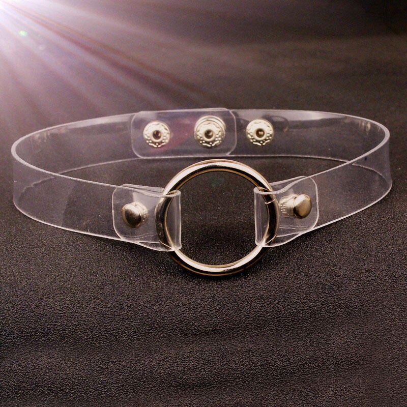 New Sereno Punk Chocker Della Collana Donne Regolabile Trasparente Del Cuore Della Collana Del Choker Gotico Delle Ragazze Del Collare Della Collana Dei Monili Delle Donne