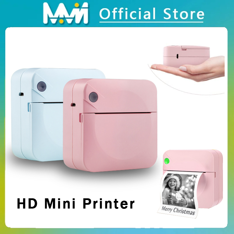 Mini impresora portátil de impresión térmica, máquina de impresión inalámbrica sin tinta, de bolsillo, autoadhesiva, para etiquetas y fotos