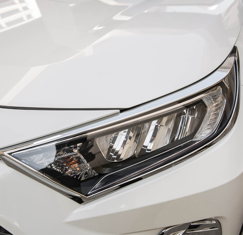 Bil eksteriør front lykt lys deksel trim for toyota rav 4 abs krom trim