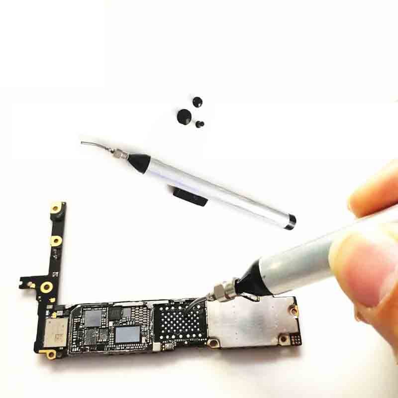 IC SMD Vacuum Sucking Suction Pen Remover Sucker Pump IC SMD Tweezer Pick Up Tool Solder Desoldering with 3 Suction Headers