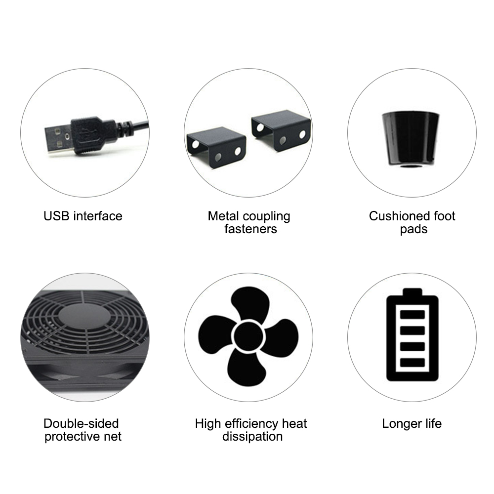 Wentylator chłodzący do routera DIY PC Cooler TV Box Bezprzewodowa, cicha, cicha, cicha DC 5V Zasilanie USB 120mm 240mm Wentylator 12CM W/śruby Siatka ochronna