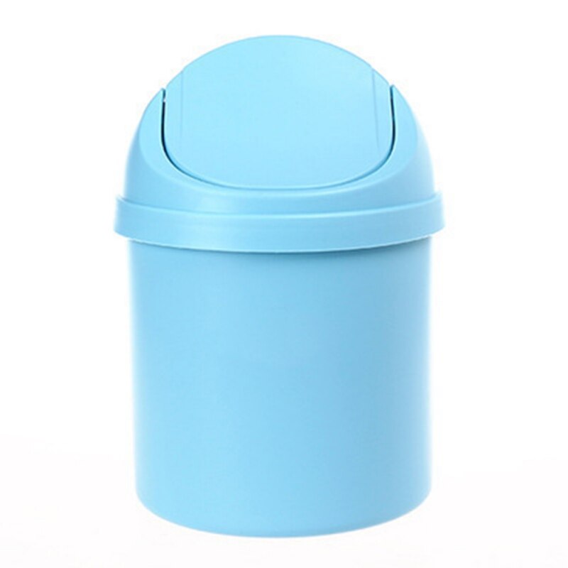 Huishoudelijke Mini Kleine Afvalbak Desktop Prullenbak Mand Prullenbak Voor Tafel Thuis Kantoor Vuilnis Mand Cleaning Tools: Blauw