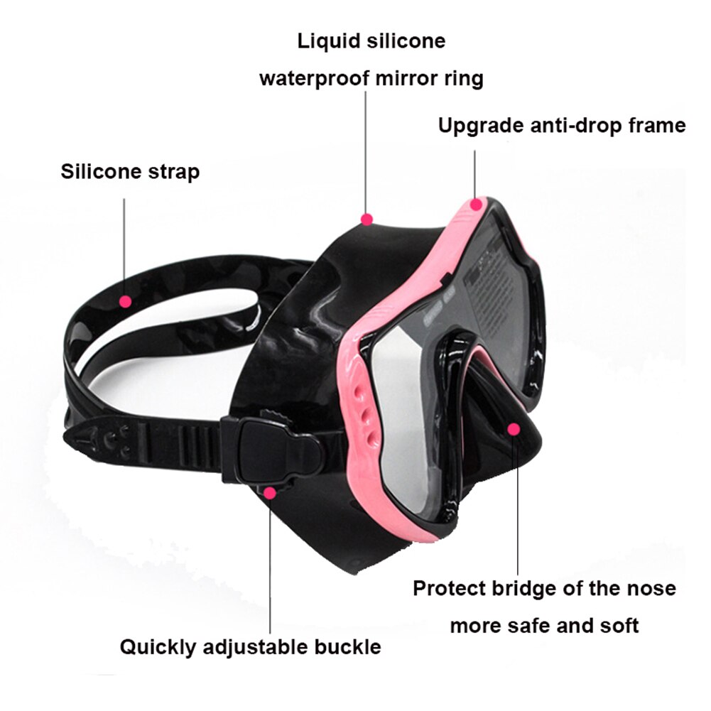 Scuba Diving Mask Silicone Mask Snorkel Anti-Fog Diving Mask Snorkel Full Dry Tube Underwater Swim Equipment