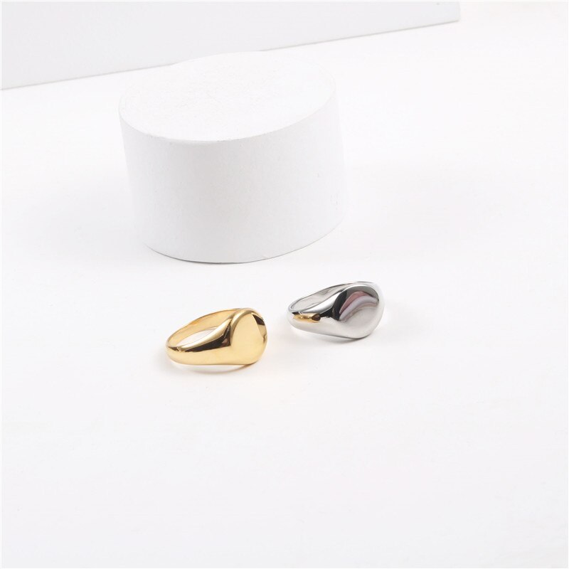 Gepolijst Ronde Ringen Titanium Staal Goud/Zilver Kleur Gevlochten Wedding Engagement Verklaring Ring Minimalistische Sieraden