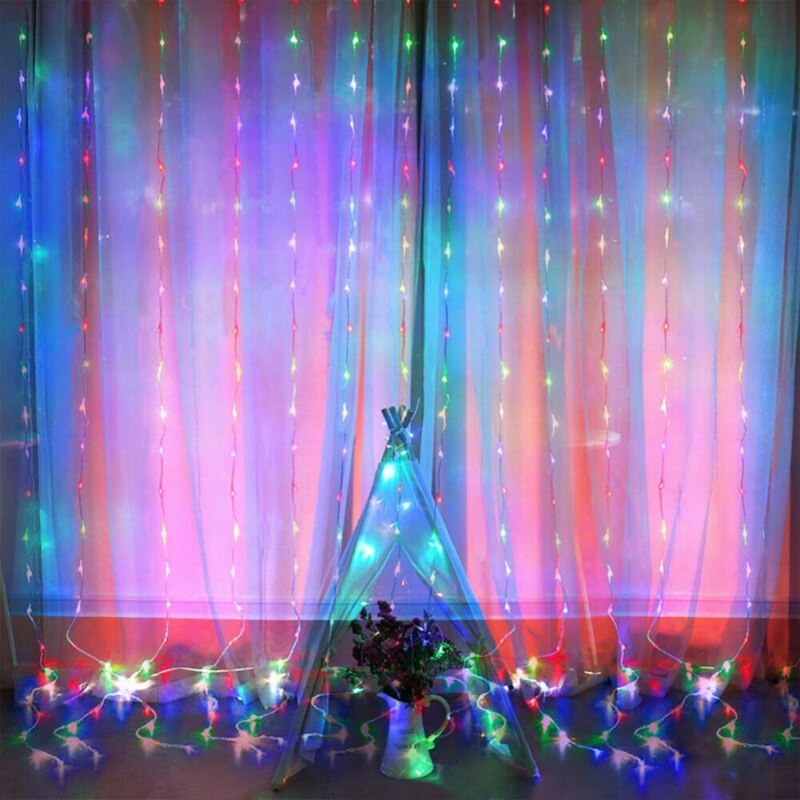 Chrismas Party 300 Led Gordijn Lights String 3M * 3M Usb Aangedreven Waterdichte Twinkle Wandlampen Huis decr: mix / 3m 3m
