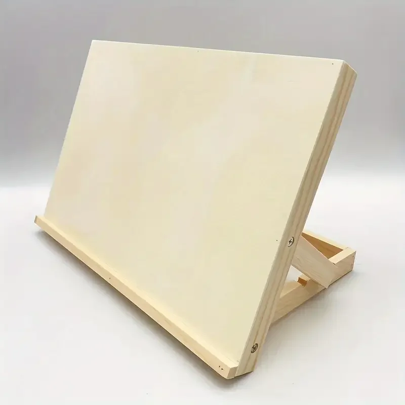 Soporte de Arte de madera plegable con tablero de escritura inclinado, caballete de pintura de escritorio portátil, suministros de dibujo, oficina y escuela: Default Title