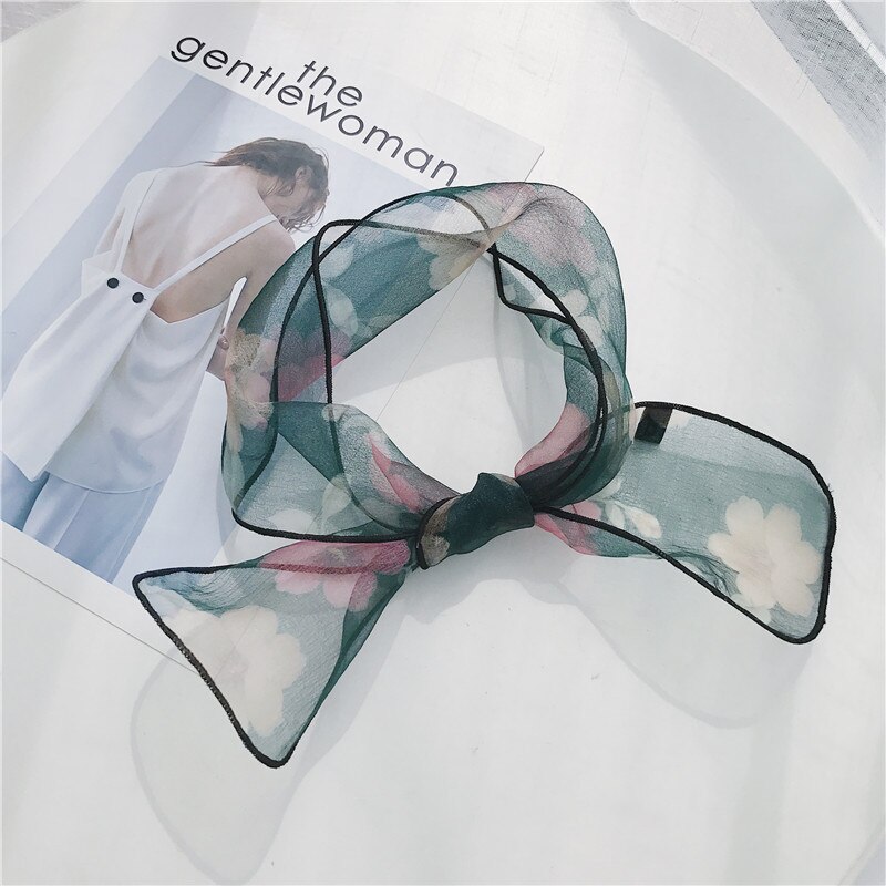Sommar höst tunn smal smal scarf multifunktionell dam liten scarf huvudduk för väskhandtag halsdukar: 4