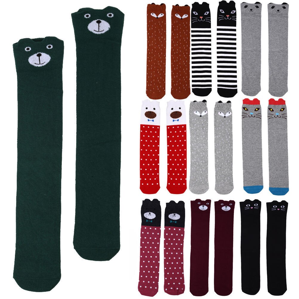 Babymeisjes jongens kinderen peuters cartoon kniekousen panty's kinderen zachte stretch beenwarmers kousen panty's voor leeftijd 3-12