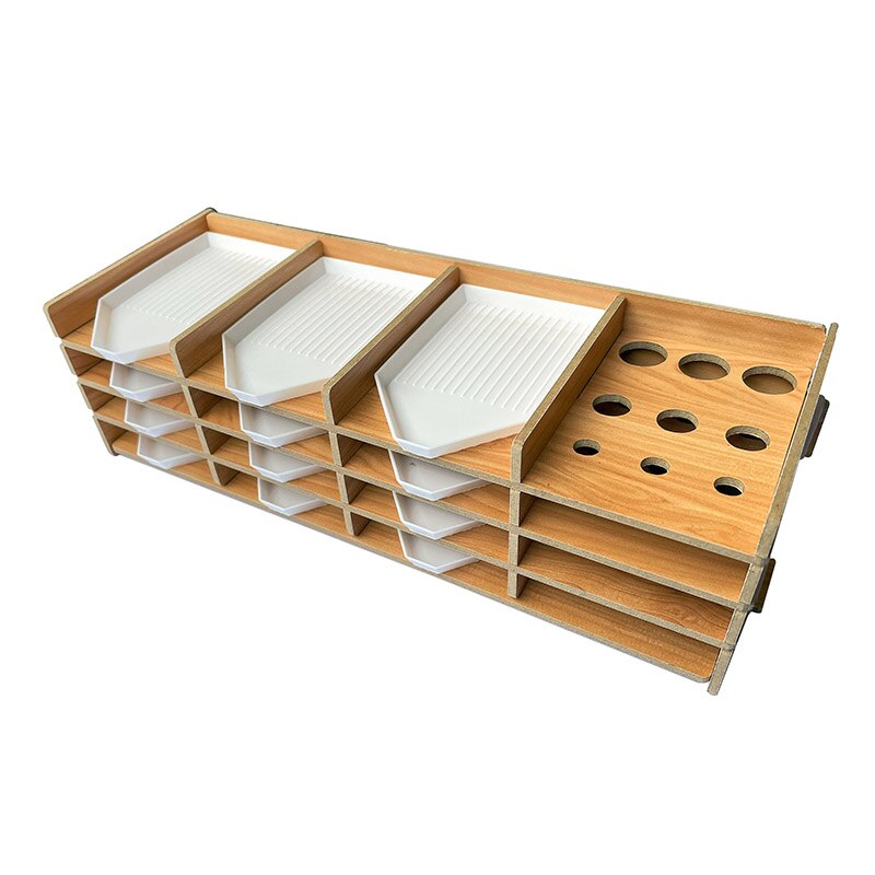 DIY Wooden Drawer Organizer Box Diamond Painting Tray DIY Craft Storage Accessoires Tools Kit Bead Container Organizer Racks: 16 Grids 12 Tray