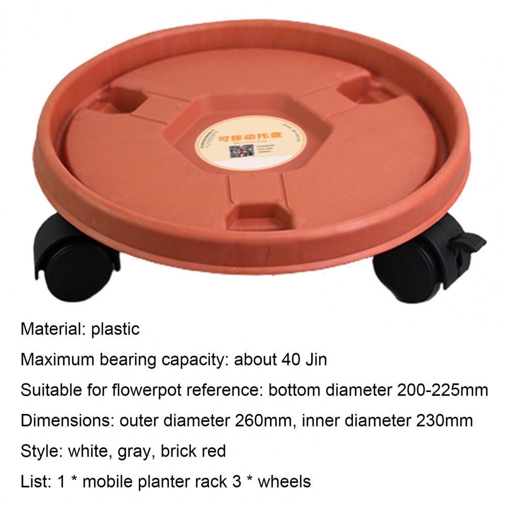 Pot Wheels Decorative High Loading Capacity Plastic Plant Pot Mover Planters Garden Supplies Pot Trays Accessories