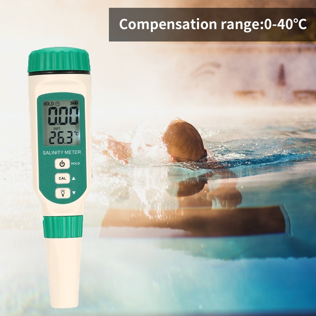 SMART SENSOR Digital Salinometer Salinity Tester Pen Food Beverages Drink Salt Content Meter ATC Handheld Seawater Measuring