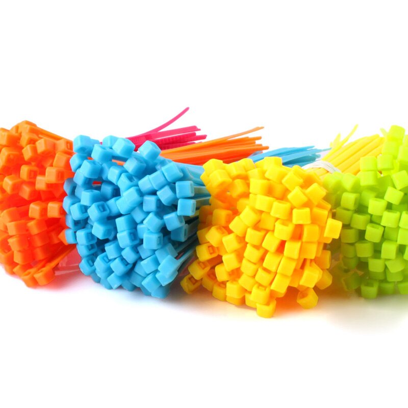 100Pcs Gemengde Kleur Plastic Kabelbinders Riem Vastmaken Tie 102Mm X 2Mm Zip Tie Cable Tidy