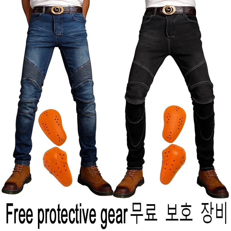 Hi-LN Mens motorcycle jeans MOTOCROSS PROTECT PANT locomotive riding motorcycle pants Biker moto jeans Denim Trousers S-5XL