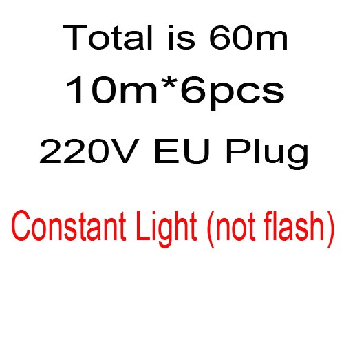 20M 30M 40M 50M 60M 100M Led String Licht Constante Kerstverlichting 220V waterdichte Outdoor Guirlande Decoratie: Rood / 6-10W