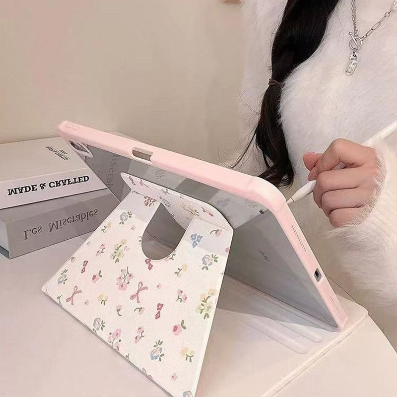 Funda bonita de dibujos animados para iPad Air 6, para IPad Air 5 4 10,9 Pro 11 2/3/4th, funda con rotación para iPad 10,2 8/9 Gen con portalápices
