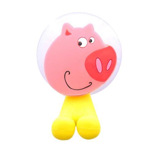Animal Cute Cartoon Suction Cup Toothbrush Holder Bathroom Accessories Set Wall Suction Holder Tool tooth brush holder: Pig