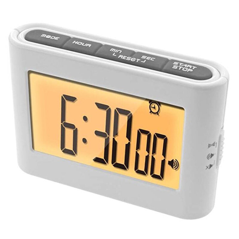Multi Function Digital Timer Alarm Clock,HD Large Display Timer, Count Down/Up Stopwatch Vibration Timer,with Back Light: Default Title