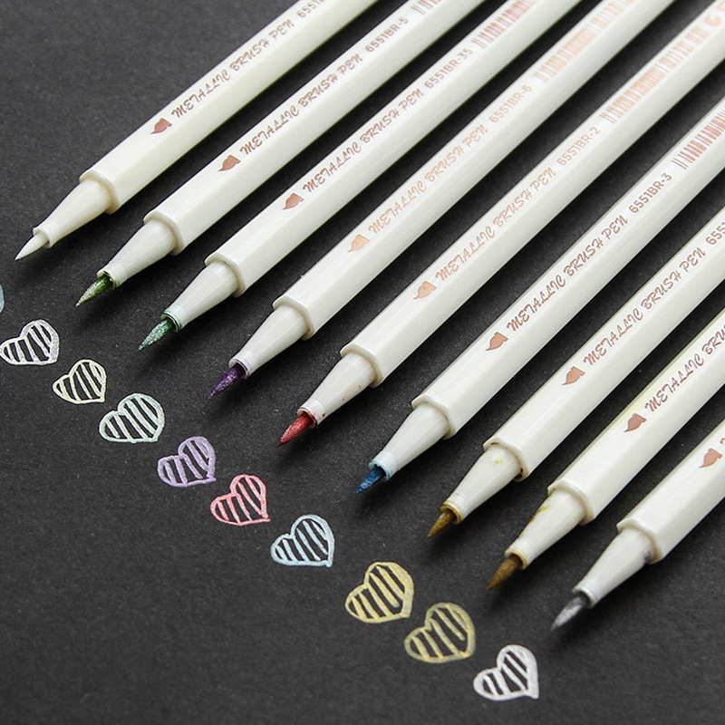 STA – stylo marqueur métallique doré à pointe fine, indélébile, peinture permanente colorée à base d'eau, marqueurs artistiques pour papier noir et verre