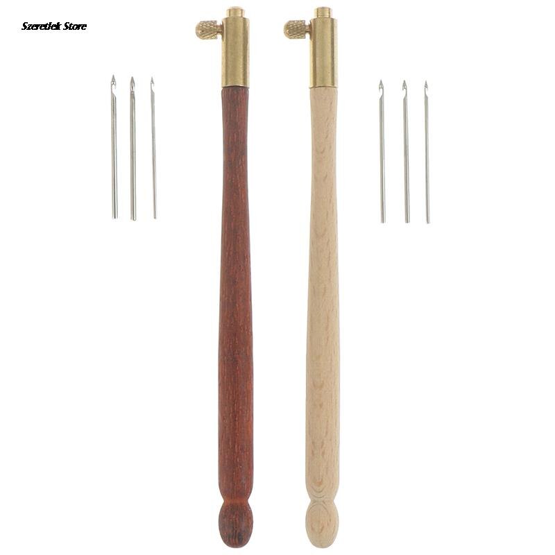 French Embroidery Needles Tambour Crochet Hook Luneville Hook with 3 Needles sewing needles