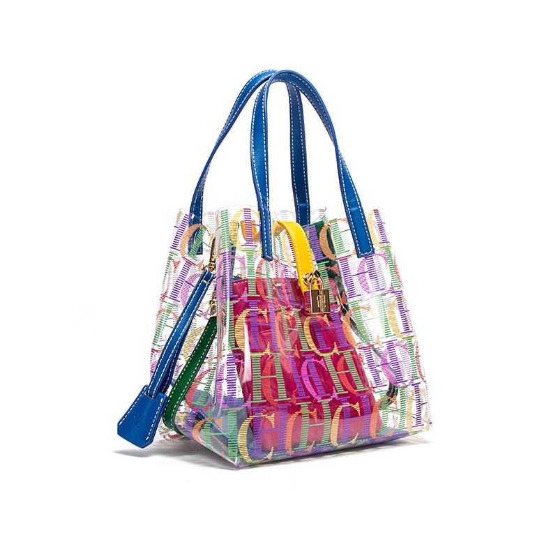 Klassische, schlichte damenhandtasche von christchurch mit großem fassungsvermögen, transparente farbe, ideal zum shoppen.: Groß (maximale länge > 50cm))