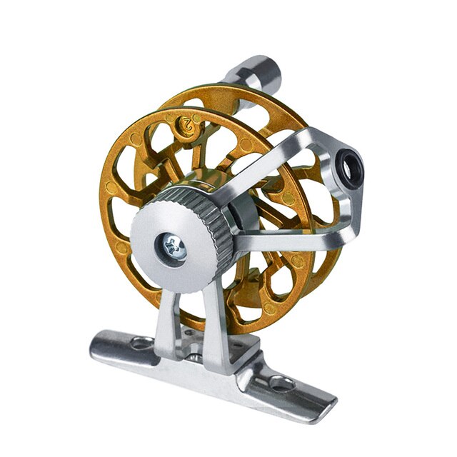 Metalen Vissen Reel Mini Private Reel Draagbare Ultralight Vissen Vlot Reel Winter Outdoor Visgerei Accessoires: Gold Standard