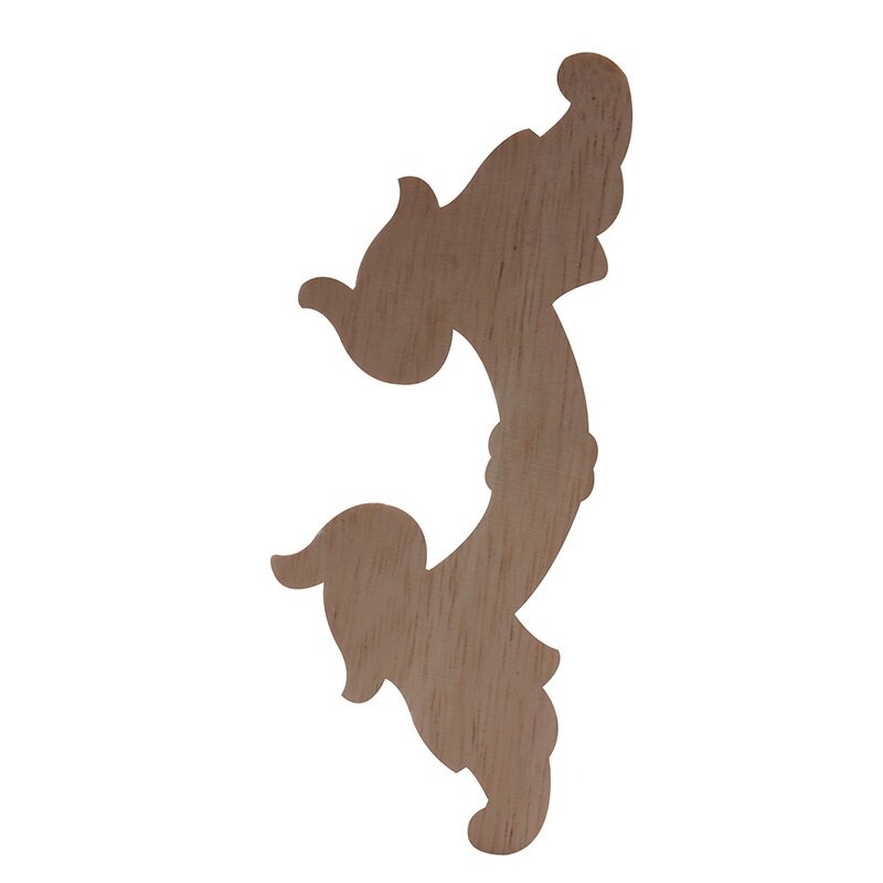 Natural Exquisite Retro Decoration Long Large Leaves Rubber Wood Window Furniture Corner Wood Mouldings Wood Applique Onlay
