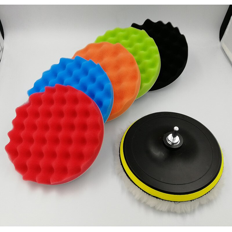 8pcs 3 4 5 6 7Inch Sponge Polishing Waxing Buffing Pads Kit Set Compound For Auto Car NJ88