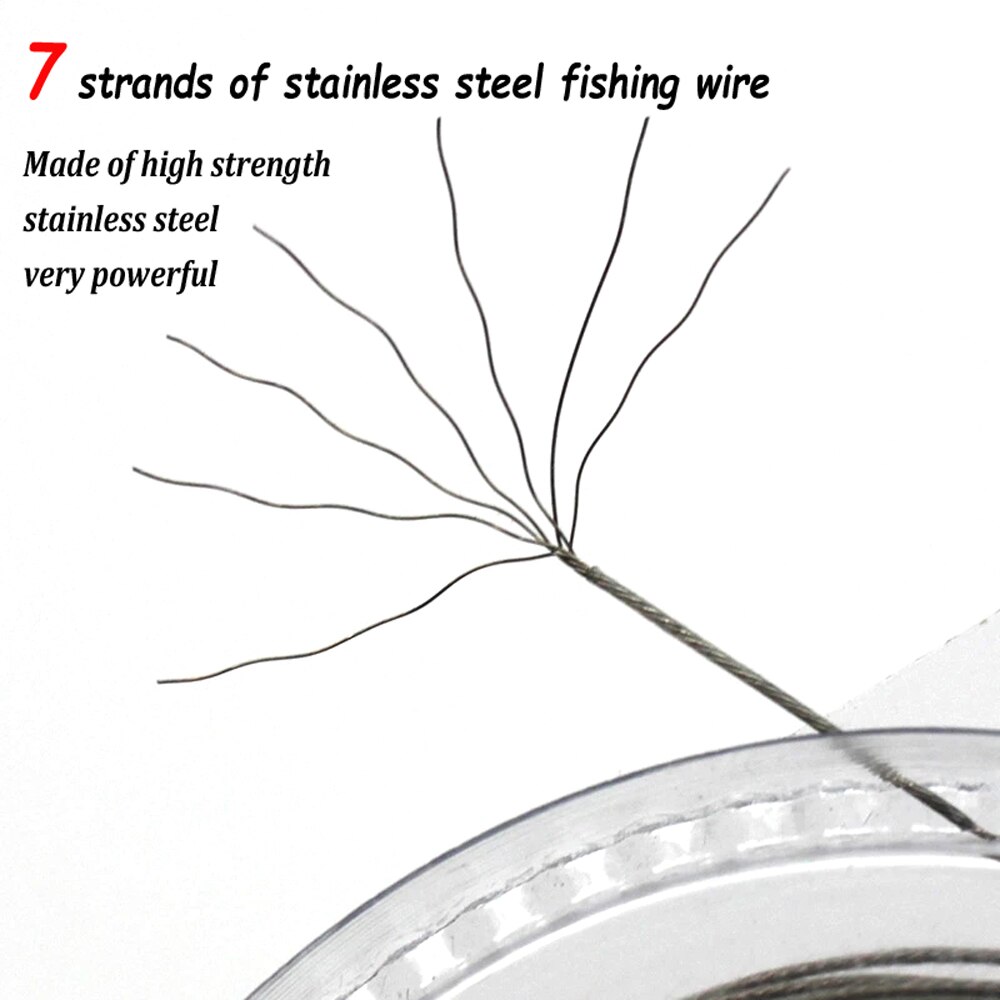 10M 7 Strands Braided Stainless Wire Fishing Line Rigging Material Leader Coating Jigging Wire For Freshwater and Sea Fishing