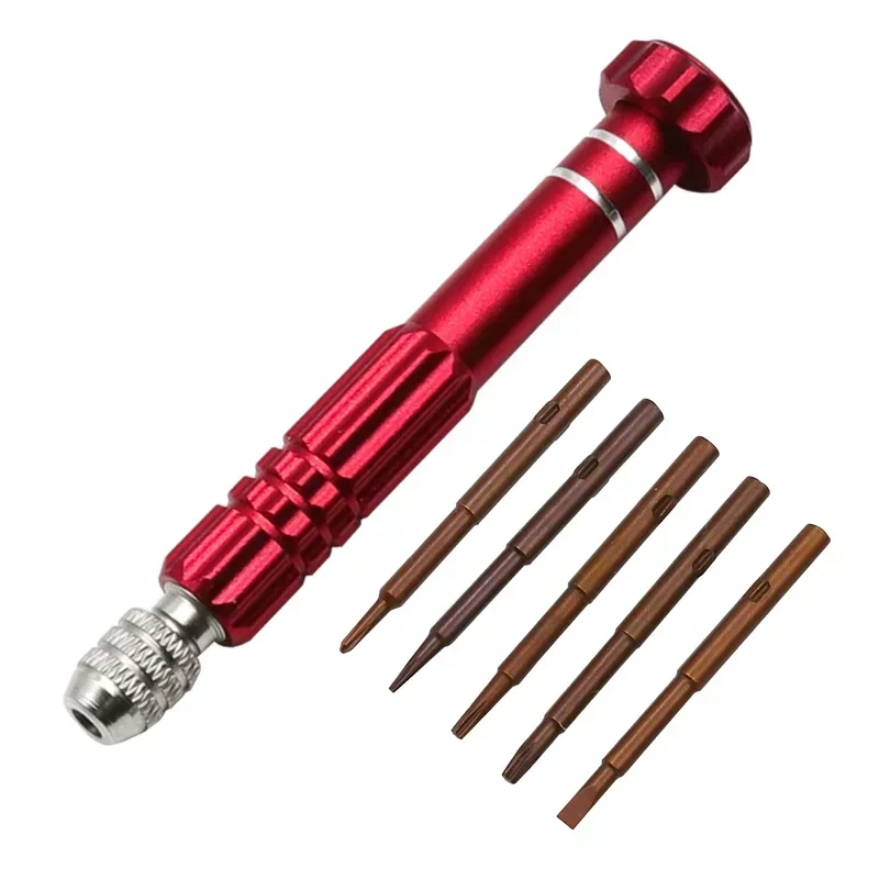Multifunctionele 5 In 1 Schroevendraaier Horloge Reparatie Tools Set Demontage Schroevendraaier Sleuf Kruis Pruim Bloesem Computerbril: Goud