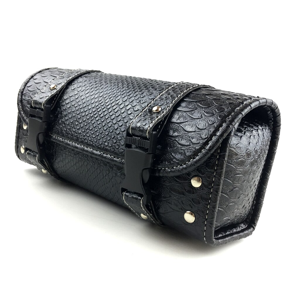 Motorcykel sadeltaske pu læder vintage sadeltaske side værktøj bagage taske til harley universal: D