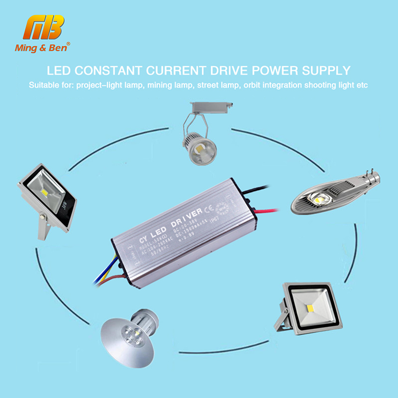 LED Driver 10W 20W 30W 50W 70W Convert AC85-265V To DC22-38V No Flicker LED Driver DIY For Flood Light Spotlight IP67 Waterproof