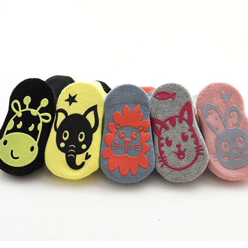 Rutschfeste baumwollsocken für babys und kleinkinder, frottee-socken mit Karikatur-tieren, kindersocken