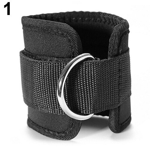 1Pc Enkelbandje D-Ring Multi Gym Kabel Attachment Dij Been Katrol Oefening: Zwart