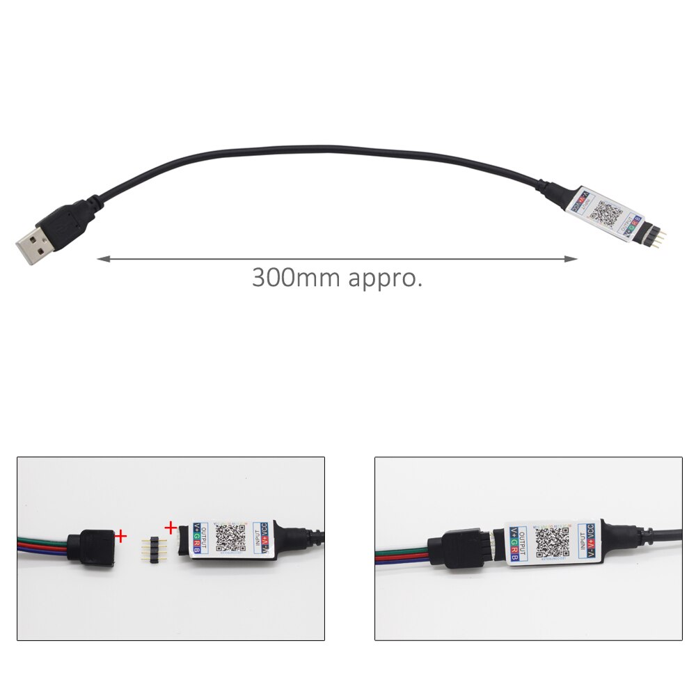 Bluetooth LED Controller RGB USB IOS Android Phone 5V 12V 24V Mini APP Smart Wireless IR 24 Key Remote Controller for LED Strip