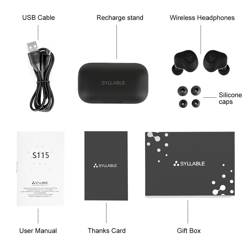 Original SILBE S115 Dual Dynamische Treiber bluetooth V 5,0 bass kopfhörer wireless headset noise reduktion SILBE S115 ohrhörer