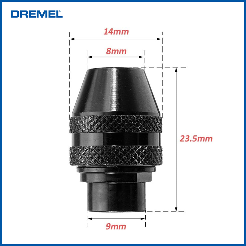 Dremel 4486 Bohrfutter, schlüssellos, Schnellwechsel-Multi-Bohrfutter, 0,8–3,2 mm, für Dremel Elektro-Drehwerkzeuge 3000 4000 8220 8100