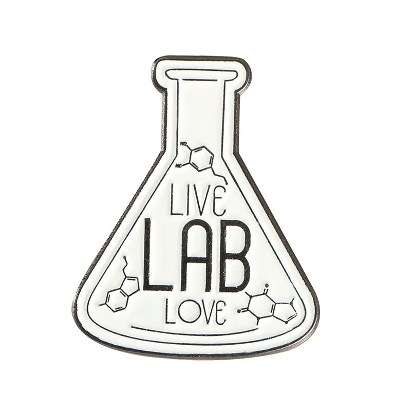 Broches de Metal personalizados para química, matemáticas y ciencia, insignia de letra Simple en blanco y negro, para profesores, estudiantes, Pin esmaltado Geek Pi π: PLATEADO