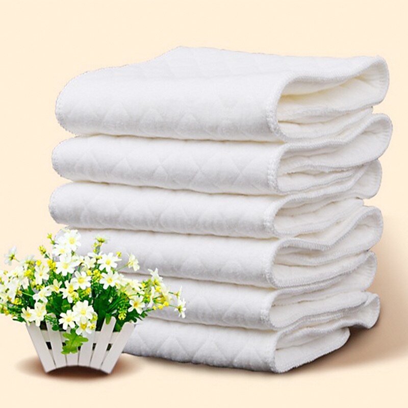 Reusable baby Diapers Cloth Diaper Inserts 1 piece 3 Layer Insert 100% Cotton Washable babies care Eco-friendly diaper 10pcs