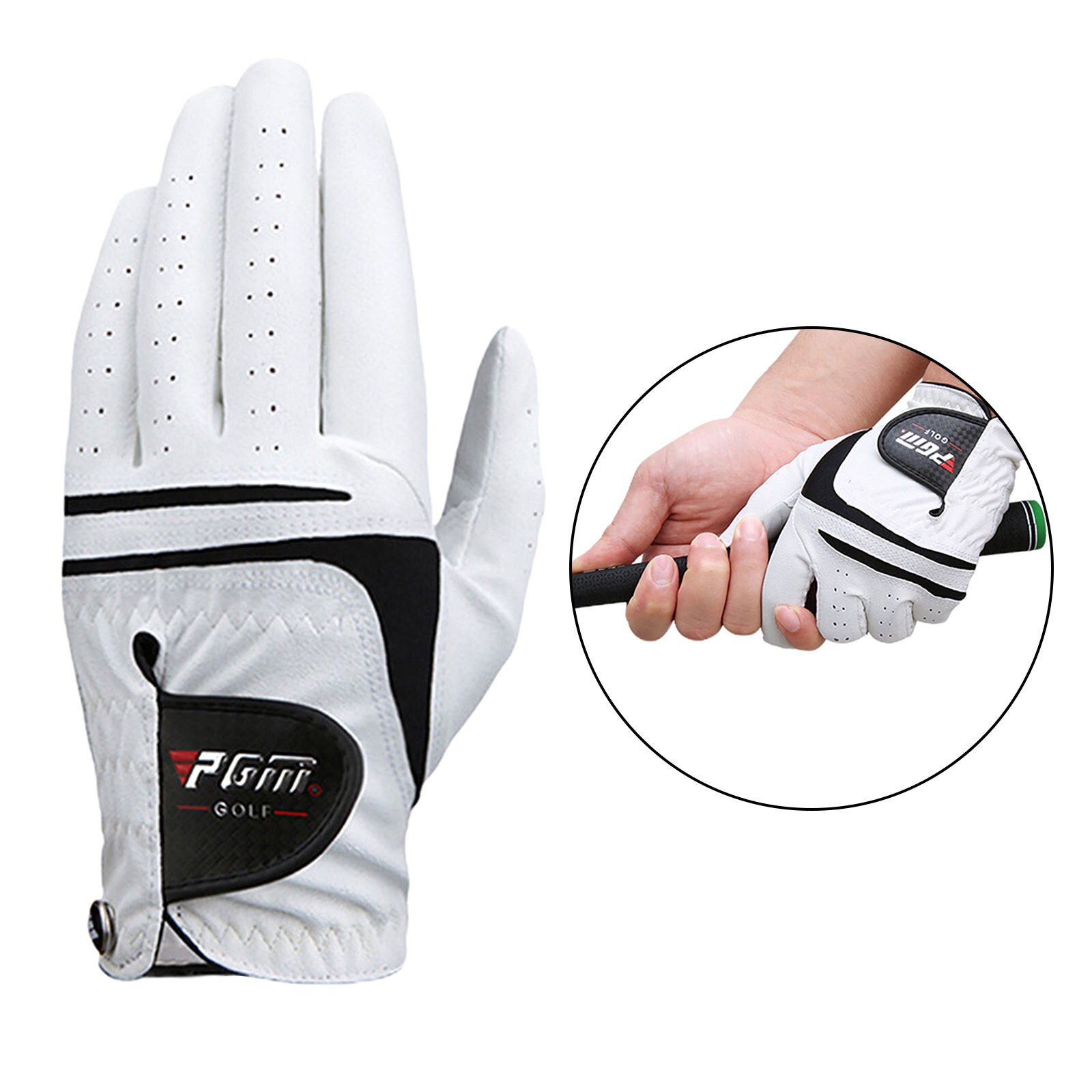 Men Leather Golf Gloves Left Right Hand Outdoor Sport Training Clubs Gloves Non-slip Wearable Grip Fits Well