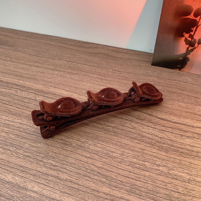 Pinza para el pelo flocada, trenza para el pelo, flequillo lateral, horquilla, Clips decorativos, soporte para el cabello roto, pasadores, pasador, accesorios para el cabello: YELLOW