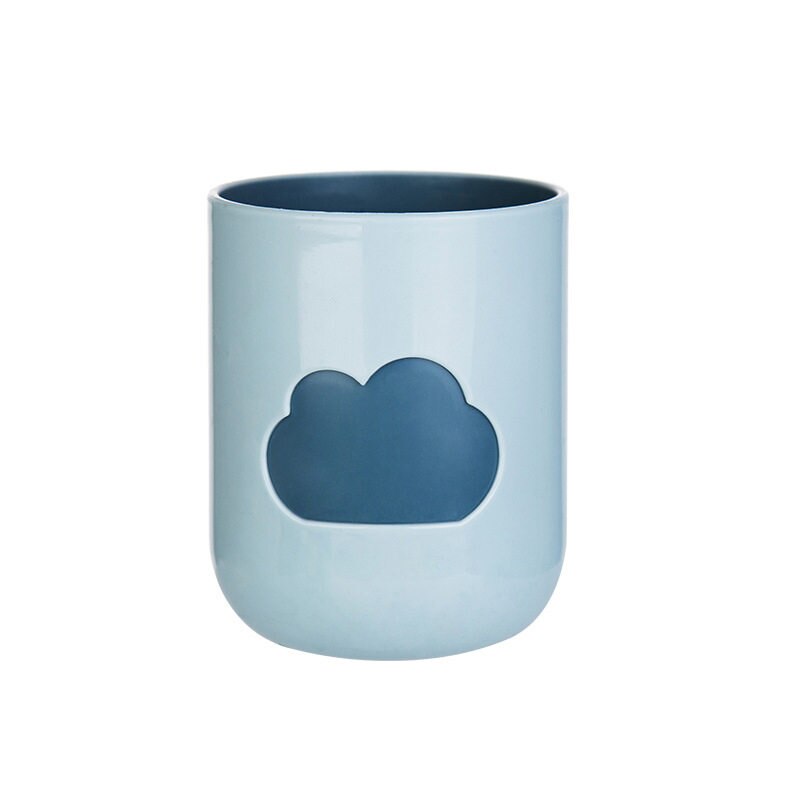 Vasos de baño para cepillos de dientes, taza de lavado portátil de viaje nórdico, buena imagen de nube, organizador de almacenamiento, U3: Azul cielo