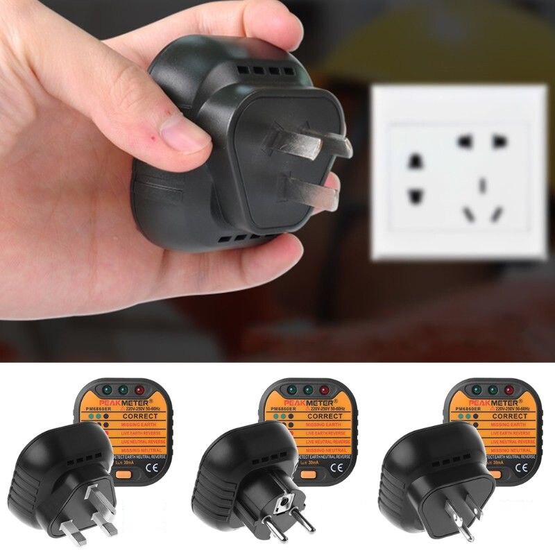 Automatic Electric UK Plug 230V Socket Outlet Tester Circuit Polarity Voltage Plug Breaker Ground Zero Line Switch Safety