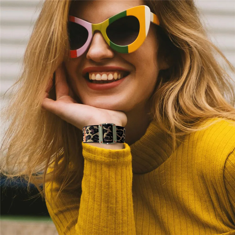 Stretchy Band for Amazfit Active Edge Band Men Women, Soft Nylon Elastic Braided Strap