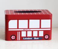 Zakka-caja de pañuelos de hierro de estilo británico para el hogar, caja de lata para pañuelos ENL 009, 1 unidad: Rojo