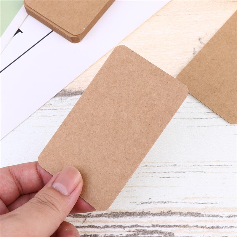 100 Pcs Card Kraft Paper Study Cards DIY Bookmark Memo Note Writing Greeting Card Index Card (Brown)