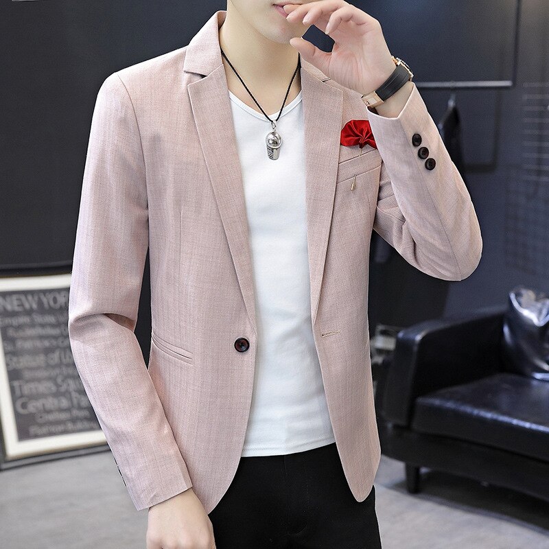 Men Light Color blazer Teenager Spring Style Business Casual blazer