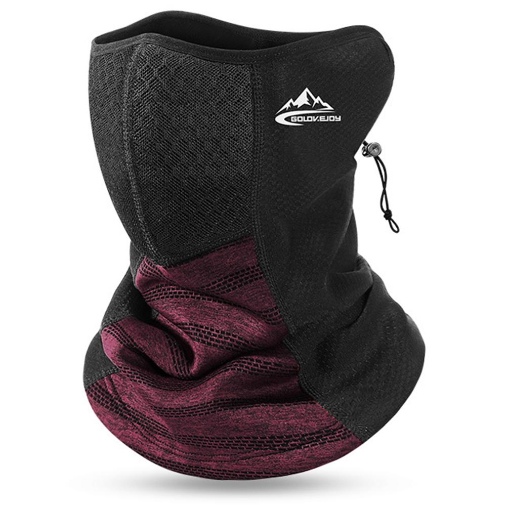 Mannen Winter Thermische Fleece Bandana Buff Hals Warm Gaiter Sport Gezicht Oor Cover Half Masker Snowboard Ski Wandelen Fietsen Sjaal: Dark Red