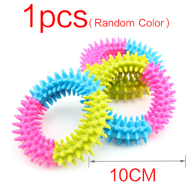 Kleurrijke Pet Dog Speelgoed Rubber Interactive Chew Speelgoed Voor Hond Tanden Training Speelgoed Met Doorn Hond Beet Bestendig Molaire Huisdier product
